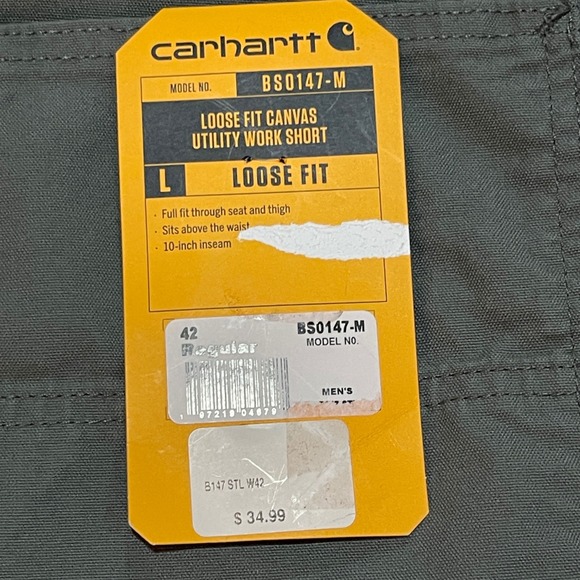 Carhartt Loose Fit Canvas Utility Work Short 42 Regular X 10" Inseam Roomy Fit - Picture 4 of 8
